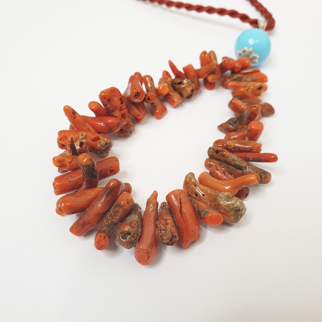 Necklace Original Coral and Turquoise